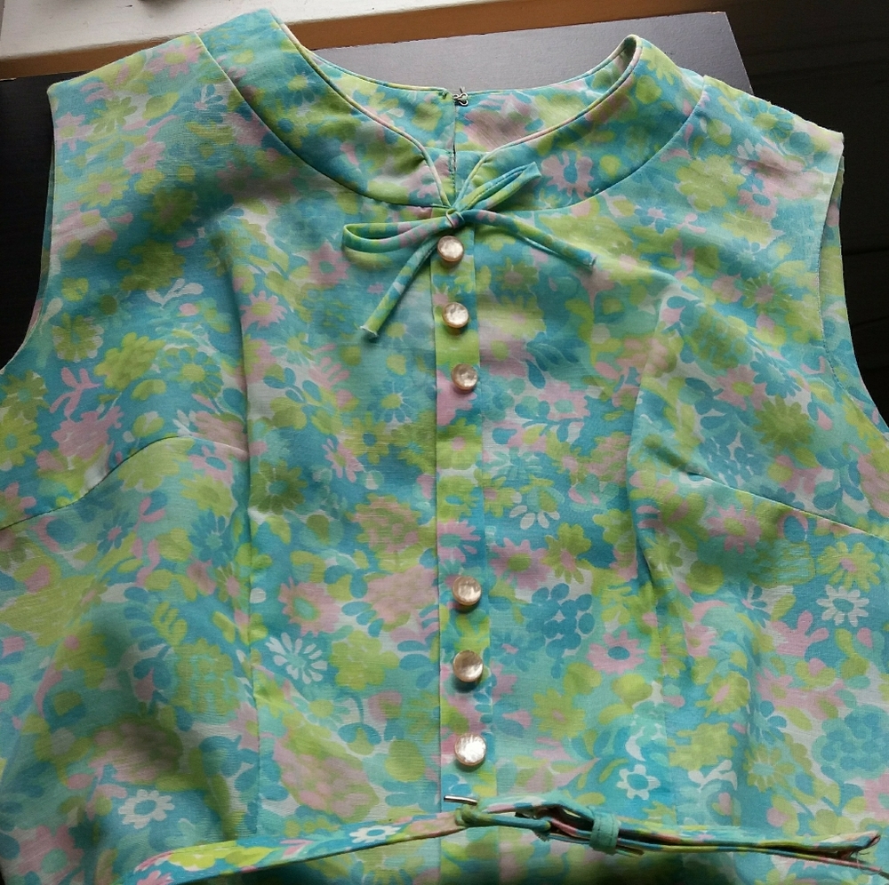 Vintage Pastel Floral Dress